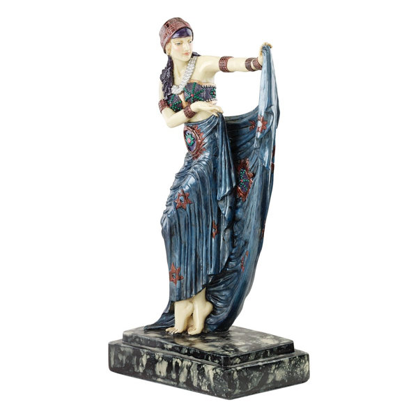 Design Toscano Sunburst And Fan Dancer Art Deco Dancer